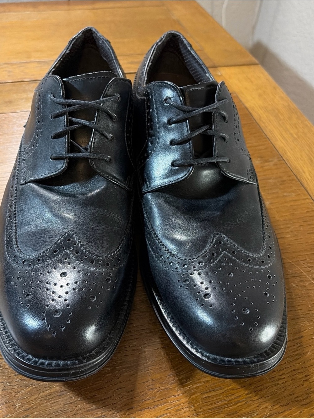 Rockport Black Men's Brogue Wingtip Lace-Up Oxfords